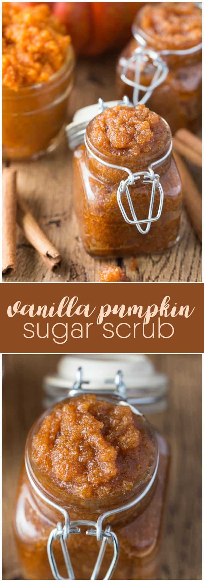 Vanilla Pumpkin Sugar Scrub - Got leftover pumpkin? Make this simple and sweet DIY beauty scrub. It feels great on your skin for exfoliating.