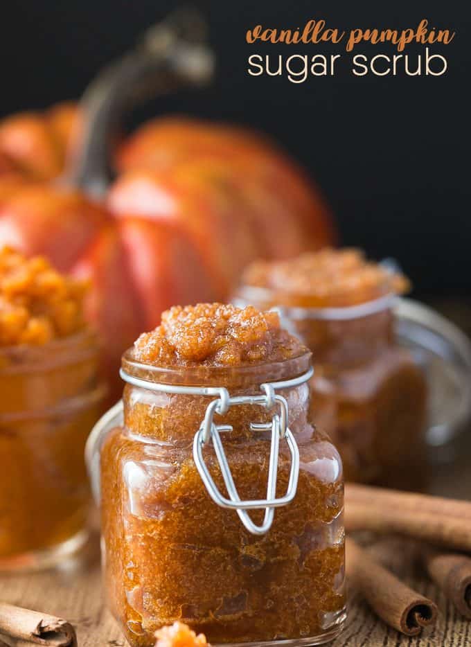 Vanilla Pumpkin Sugar Scrub - Got leftover pumpkin? Make this simple and sweet DIY beauty scrub. It feels great on your skin for exfoliating.