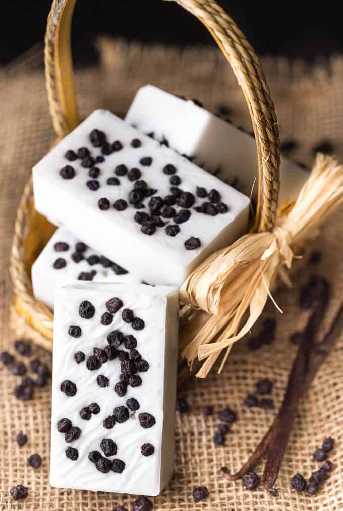 Wild Blueberry Vanilla Shea Butter Soap - Wild blueberries add a beautiful pop of colour to this sweet smelling soap! 