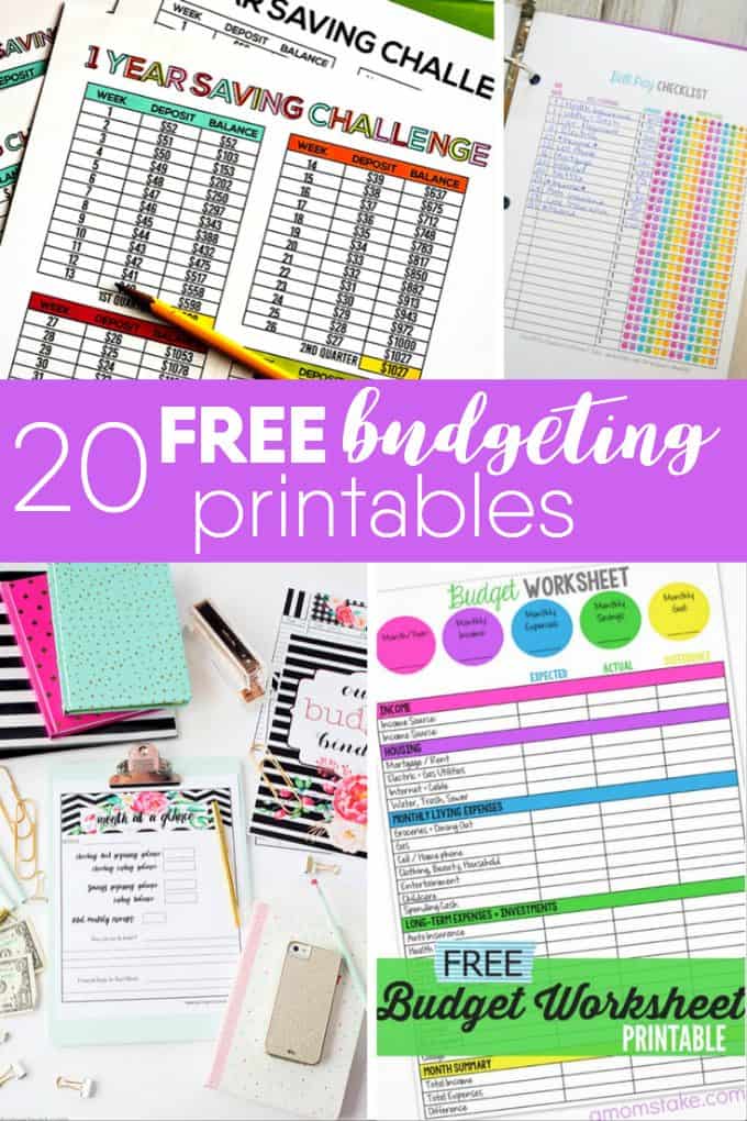 20 Free Budgeting Printables - Take control of your household finances with these free budgeting printables. Knowing where your money is going and how much you can spend is the first step.