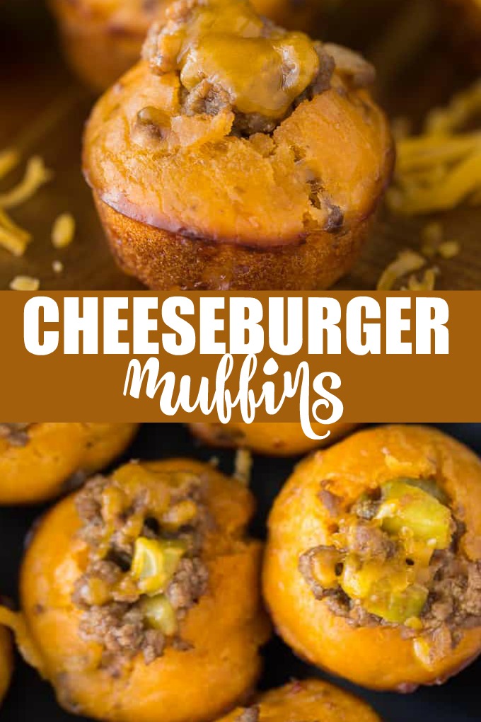 Cheeseburger Muffins - These tailgate treats are stuffed with your favorite burger toppings! Delicious dipped in ketchup and mustard.