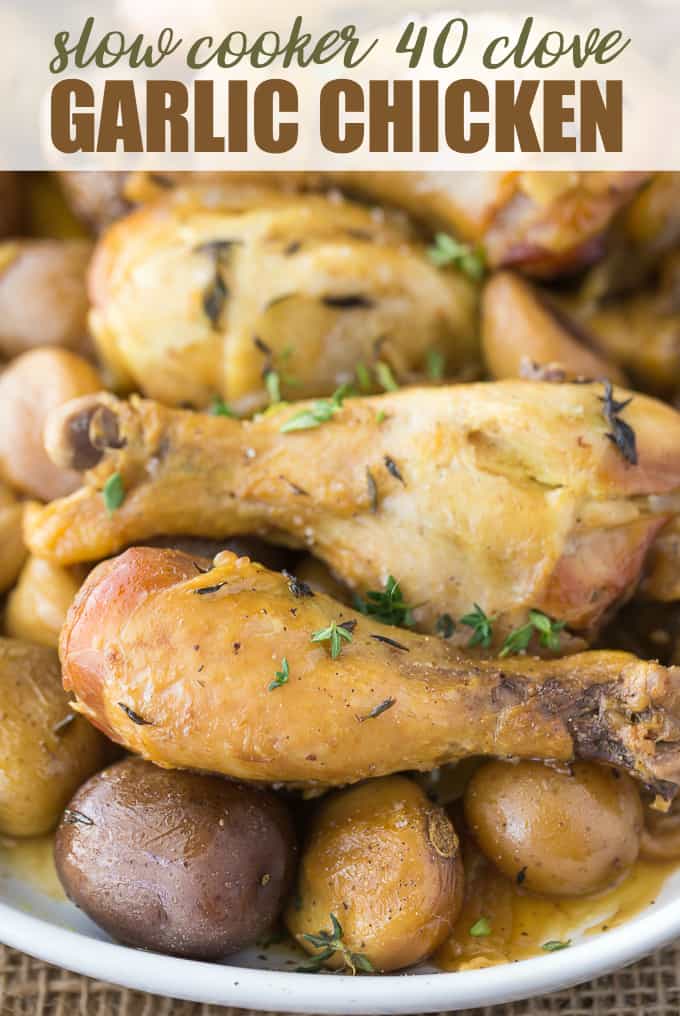 Slow Cooker 40 Clove Garlic Chicken - Simply Stacie