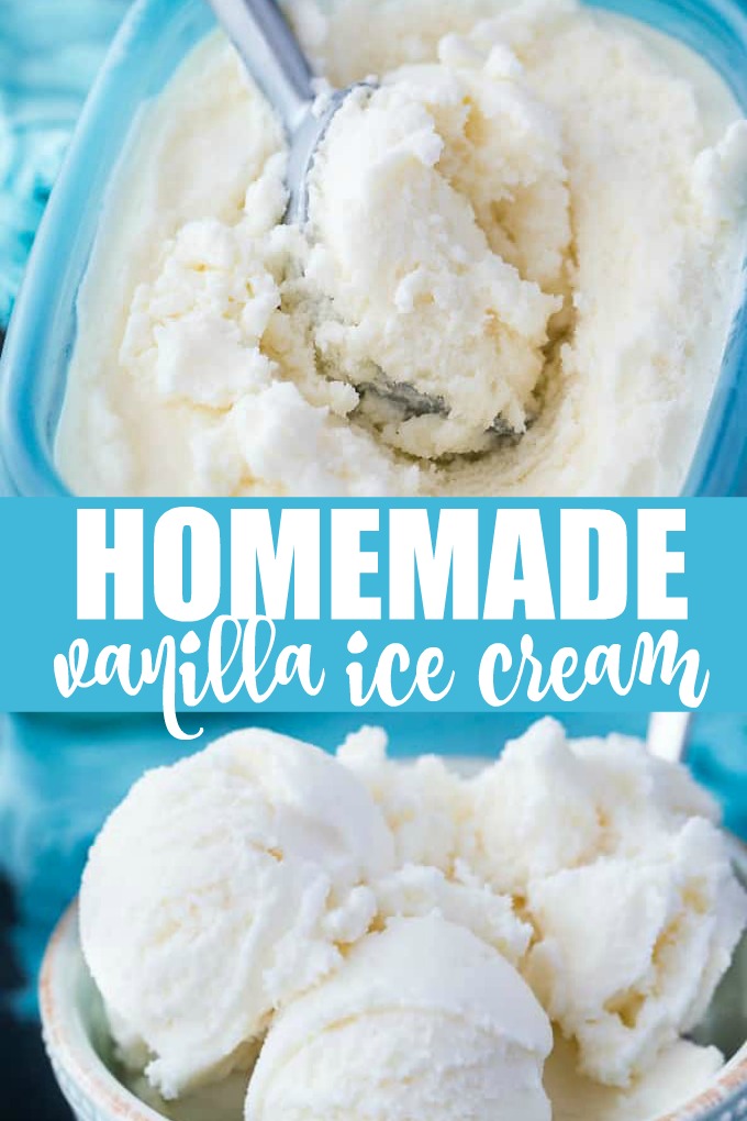 Homemade Vanilla Ice Cream - Homemade is the BEST way! This four-ingredient ice cream is the perfect touch of vanilla.