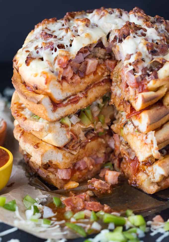 Pizza Cake - A pizza lover's dream! Every layer is a different flavor for when you can't decide between Meat Lovers and Canadian.