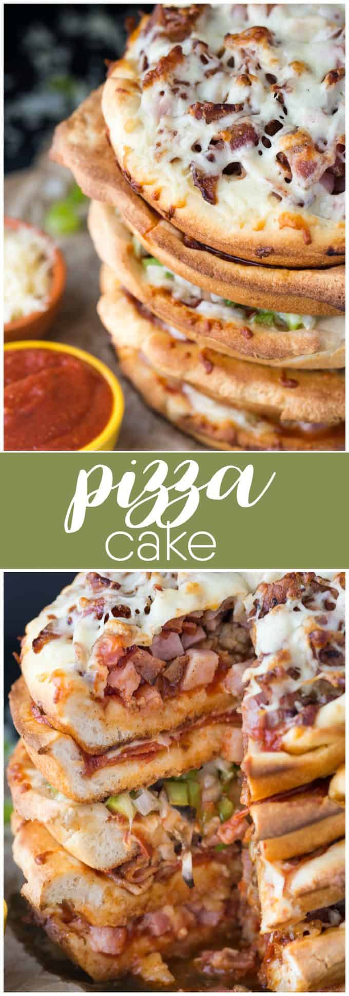 Pizza Cake - A pizza lover's dream! Every layer is a different flavor for when you can't decide between Meat Lovers and Canadian.