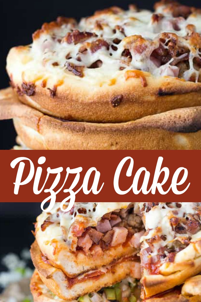 Pizza Cake - A pizza lover's dream! Every layer is a different flavor for when you can't decide between Meat Lovers and Canadian.