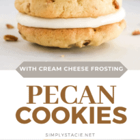 Pecan Cookies with Cream Cheese Filling - Think sugar cookies with a decadent nutty flavour and rich, smooth cream cheese frosting.