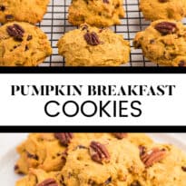 pumpkin breakfast cookies collage