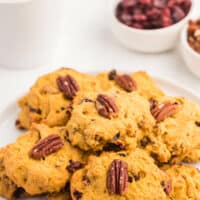 A plate of pumpkin breakfast cookies