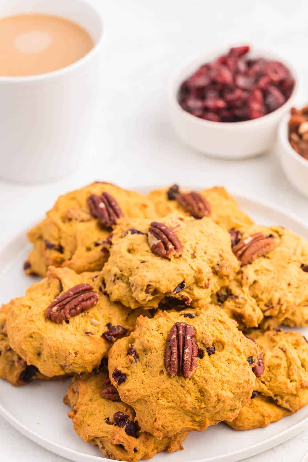 A plate of pumpkin breakfast cookies