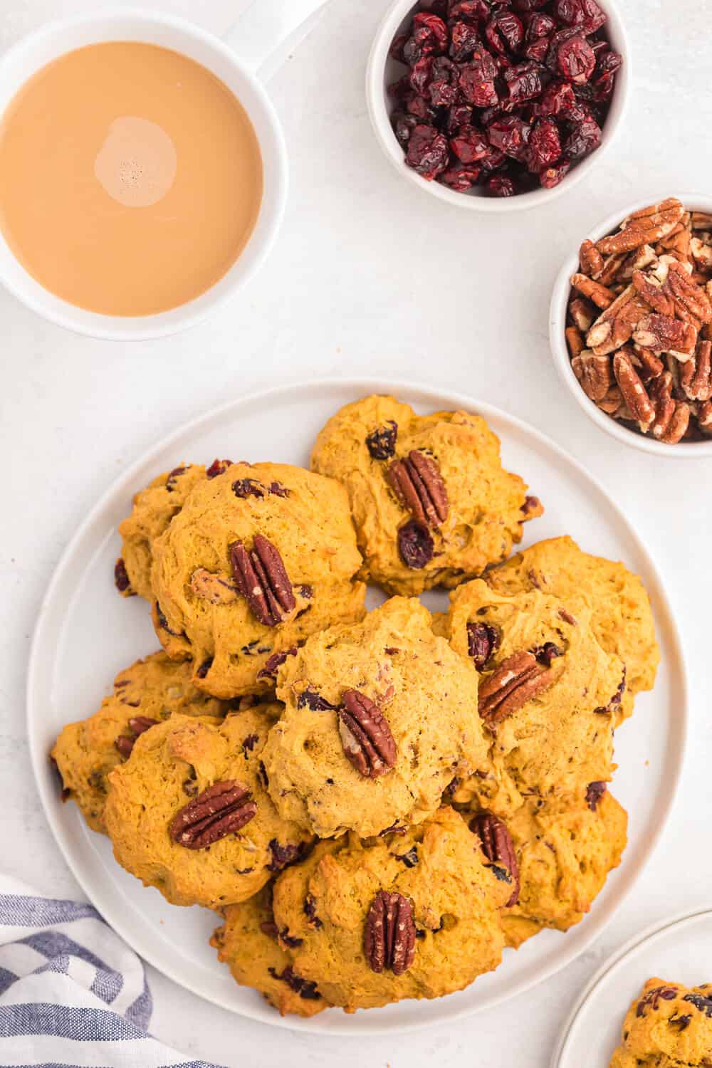 A plate of pumpkin breakfast cookies