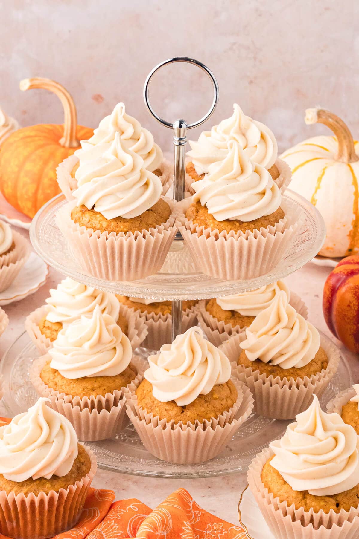 Cupcakes on a stand.