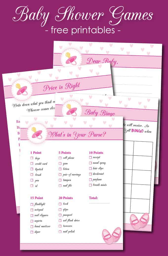 8 Free Printable Baby Shower Games for Girls