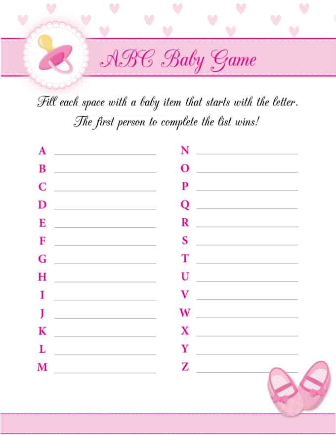 8 Free Printable Baby Shower Games for Girls - Simply Stacie