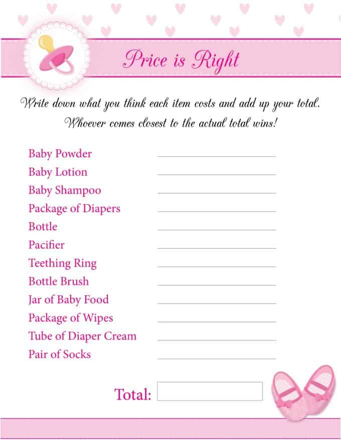 8 Free Printable Baby Shower Games for Girls - Everything you need to enjoy these fun games!