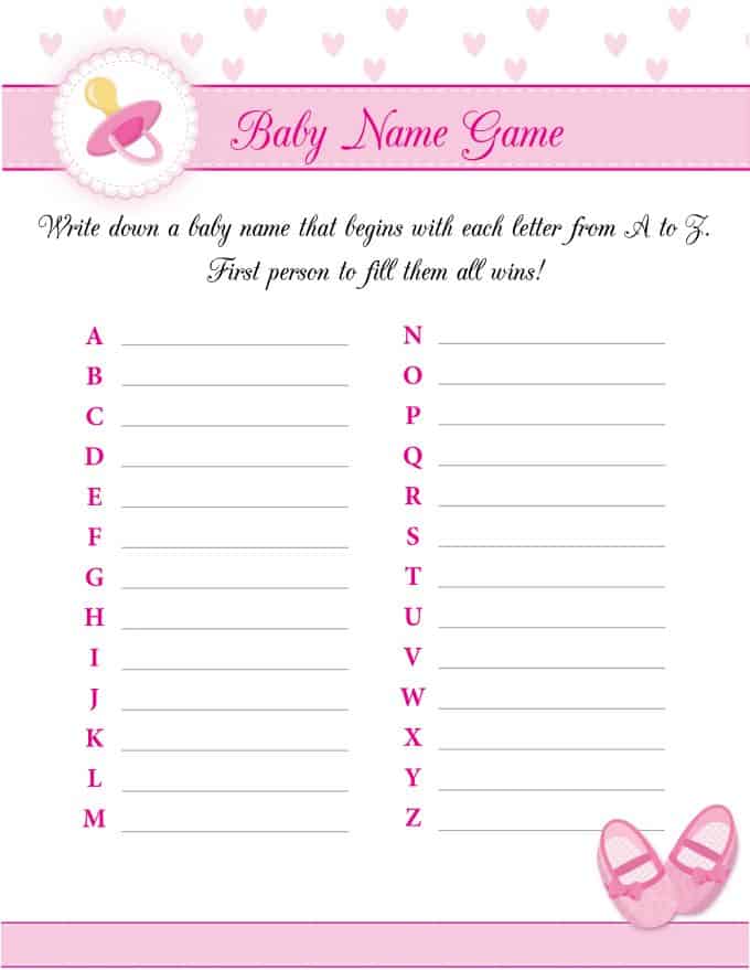 8 Free Printable Baby Shower Games for Girls - Everything you need to enjoy these fun games!