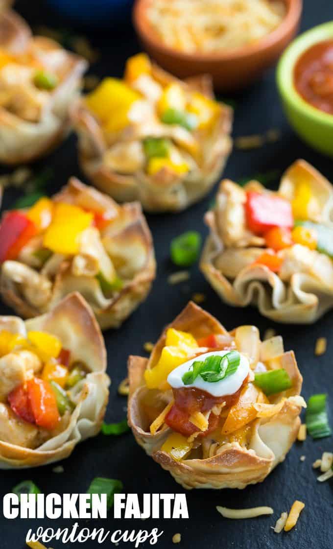 Chicken Fajita Wonton Cups - Simply Stacie