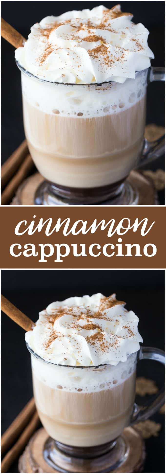 Cinnamon Cappuccino - Topped with whipped cream, the warm cinnamon and coffee flavours will warm you from the inside out. 