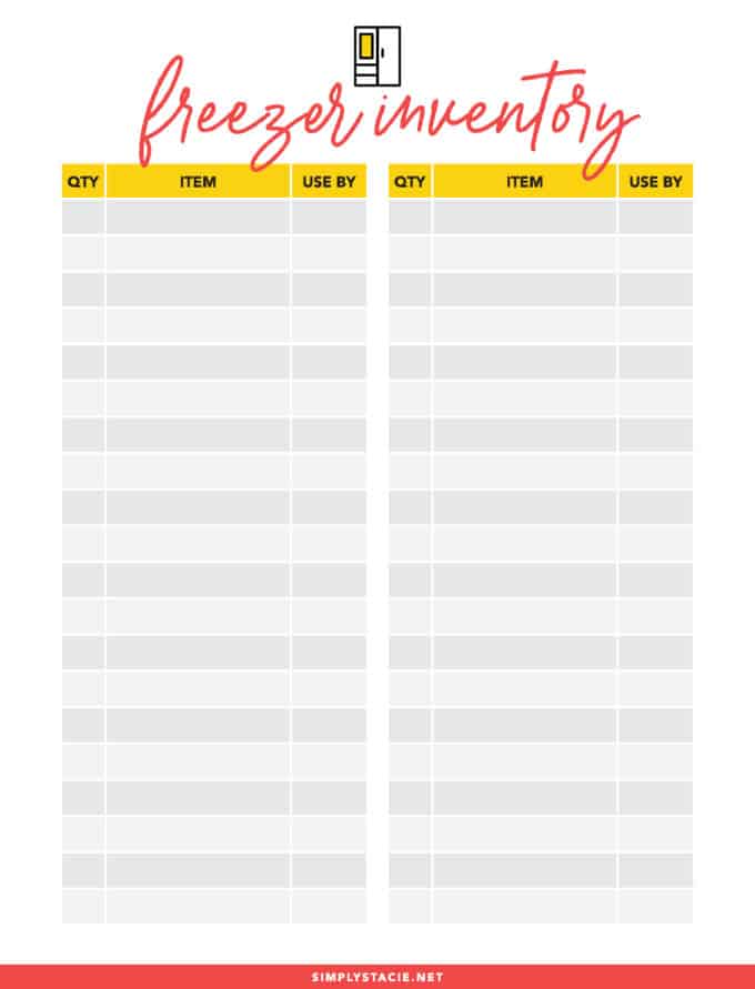 Kitchen Inventory Printables - These free printables will help with meal planning and grocery shopping. It includes a pantry, fridge and freezer inventory.