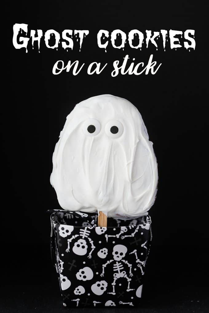 Ghost Cookies on a Stick - Spooky treats that are easy to make and fun to eat!