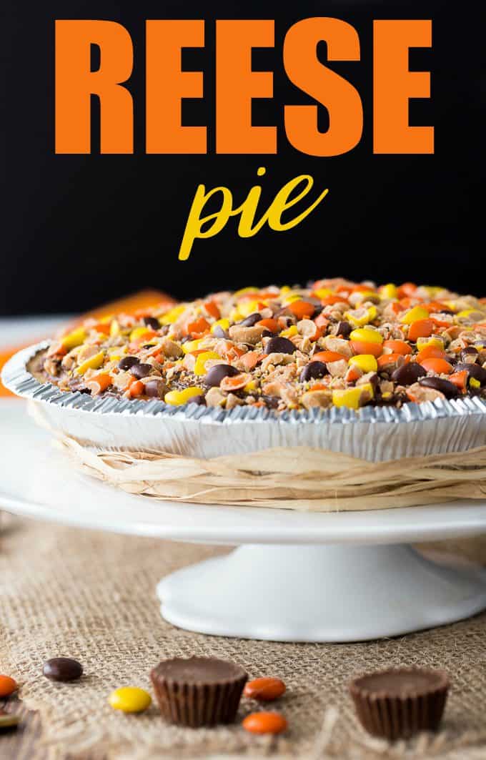 REESE Pie - This decadent no-bake dessert is all about REESE! It has a thick rich layer of REESE Spreads followed by a layer of REESE Peanut Butter Cups. Top that with a creamy, smooth chocolate/peanut butter pudding layer and a REESE'S Pieces colourful finish. 