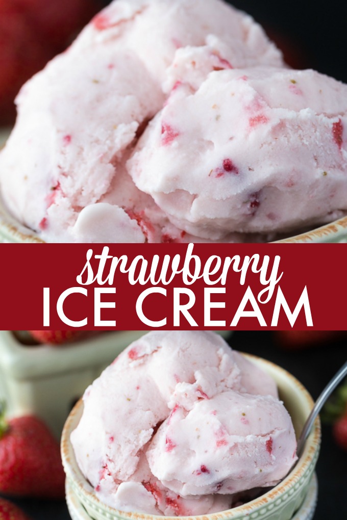 Strawberry Ice Cream - So creamy, sweet and luscious! This fresh ice cream recipe is ready in a matter of hours and super simple to make at home with your ice cream maker.