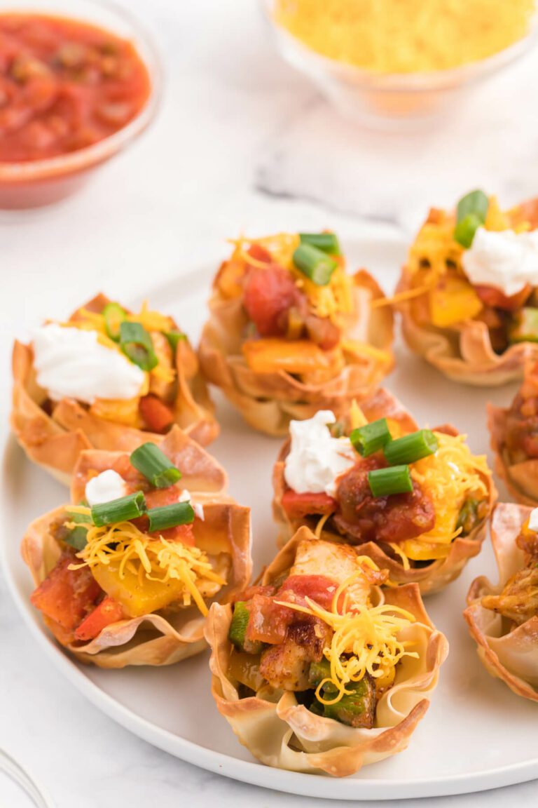 Chicken Fajita Wonton Cups