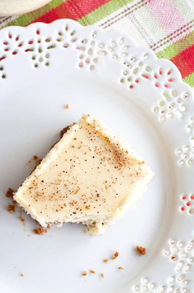 Eggnog Cheesecake Bars Simply Stacie