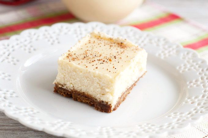 eggnog cheesecake bars