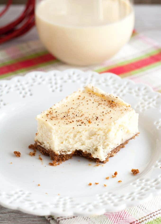 Eggnog Cheesecake Bars Simply Stacie