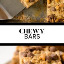 Chewy bars collage pin.