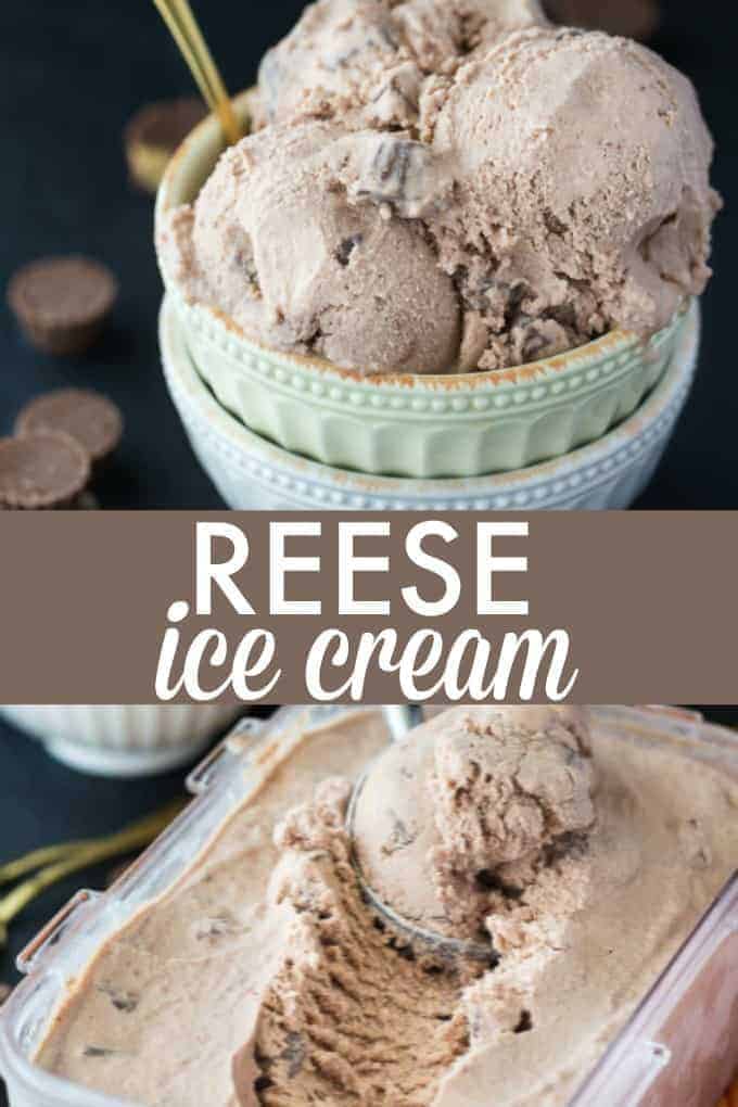 Reese Ice Cream - Peanut butter and chocolate lovers rejoice! This easy ice cream tastes as good as store bought.