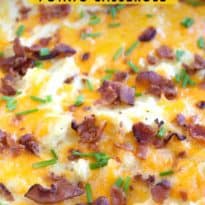 Twice Baked Potato Casserole - Easy, delicious comfort food your family will love! This is a lick your plate clean kind of recipe.