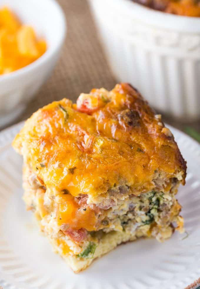 Sausage & Butternut Squash Breakfast Casserole - Butternut squash for breakfast? Yes! This sausage-laden breakfast casserole is a delicious twist on a traditional breakfast casserole.