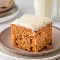 Apple Raisin cake on a plate.