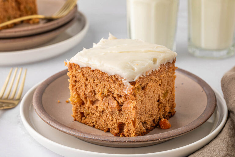 Apple Raisin cake on a plate.
