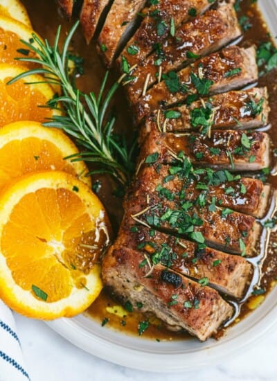 Orange Mustard Pork Tenderloin - Tender and juicy with amazing citrus flavor and on your table in 40 minutes.