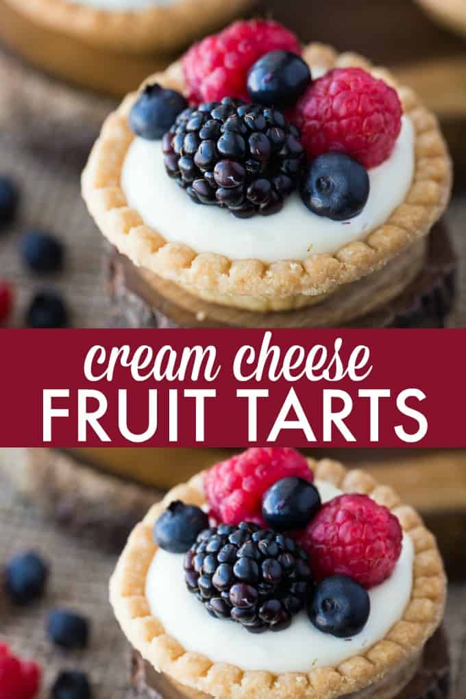 Cream Cheese Fruit Tarts - Super creamy with a crunch. A fresh and fruity bite-size take on cheesecake!