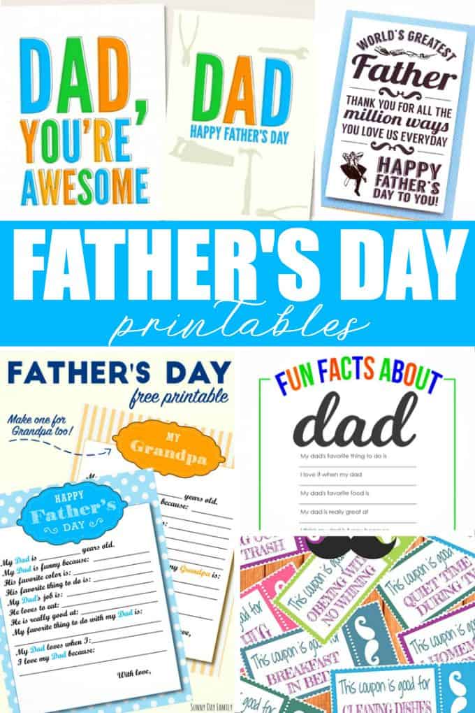 20 Free Father's Day Printables - Celebrate dad with free Father's Day cards, decorations, kids' activities and more!