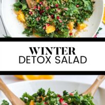 Winter detox salad collage pin.