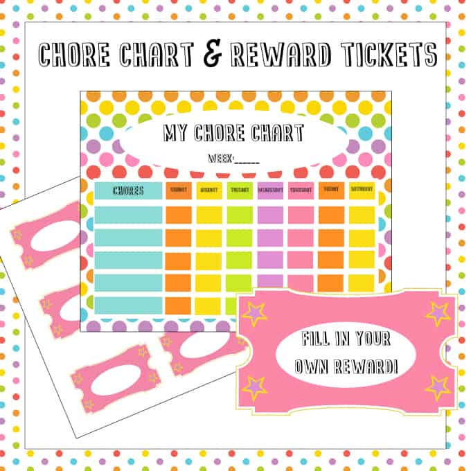 Free Chore Chart & Reward Tickets Printable