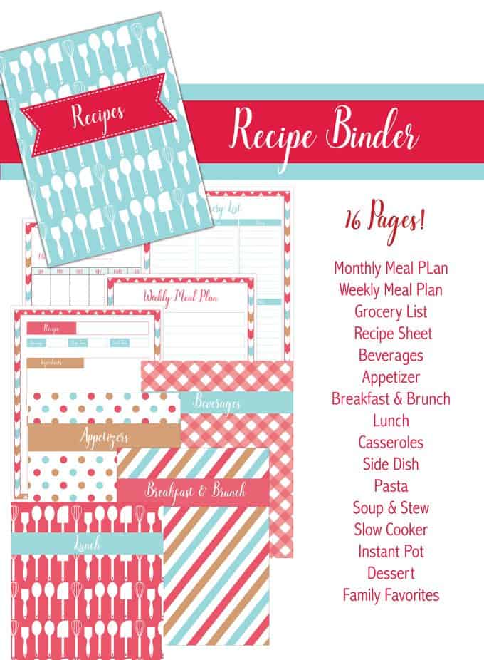 FREE Printable Recipe Binder