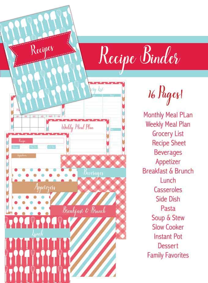 Free Recipe Binder Printables