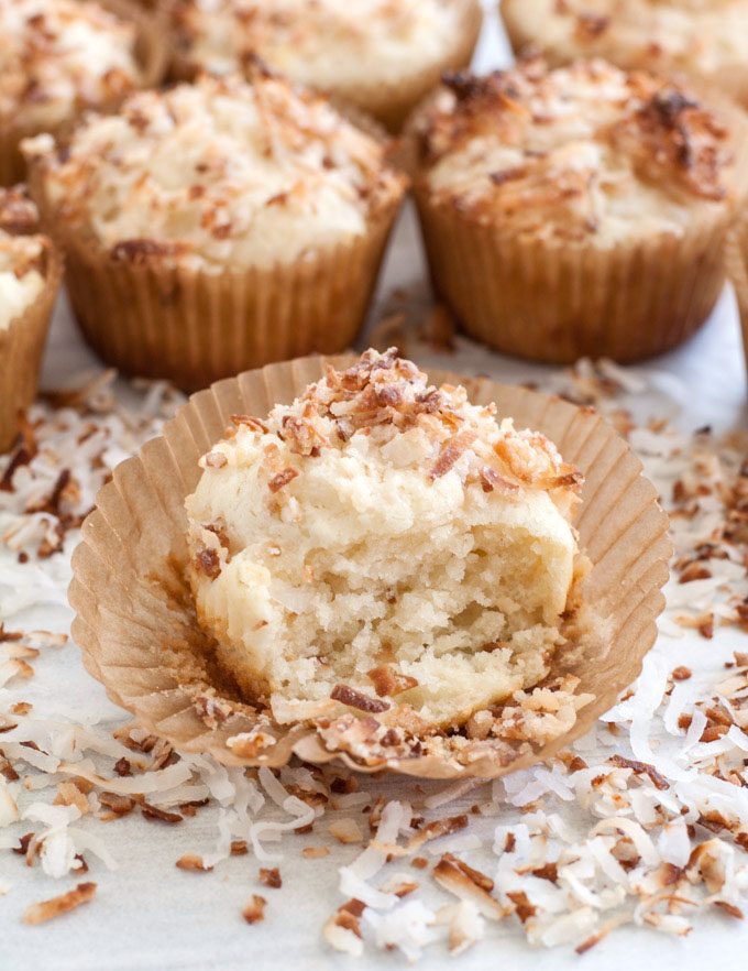 Toasted Coconut Muffins - These easy to make muffins are my daughter's favorites! Enjoy the delicious coconut flavor and toasted coconut streusel topping.