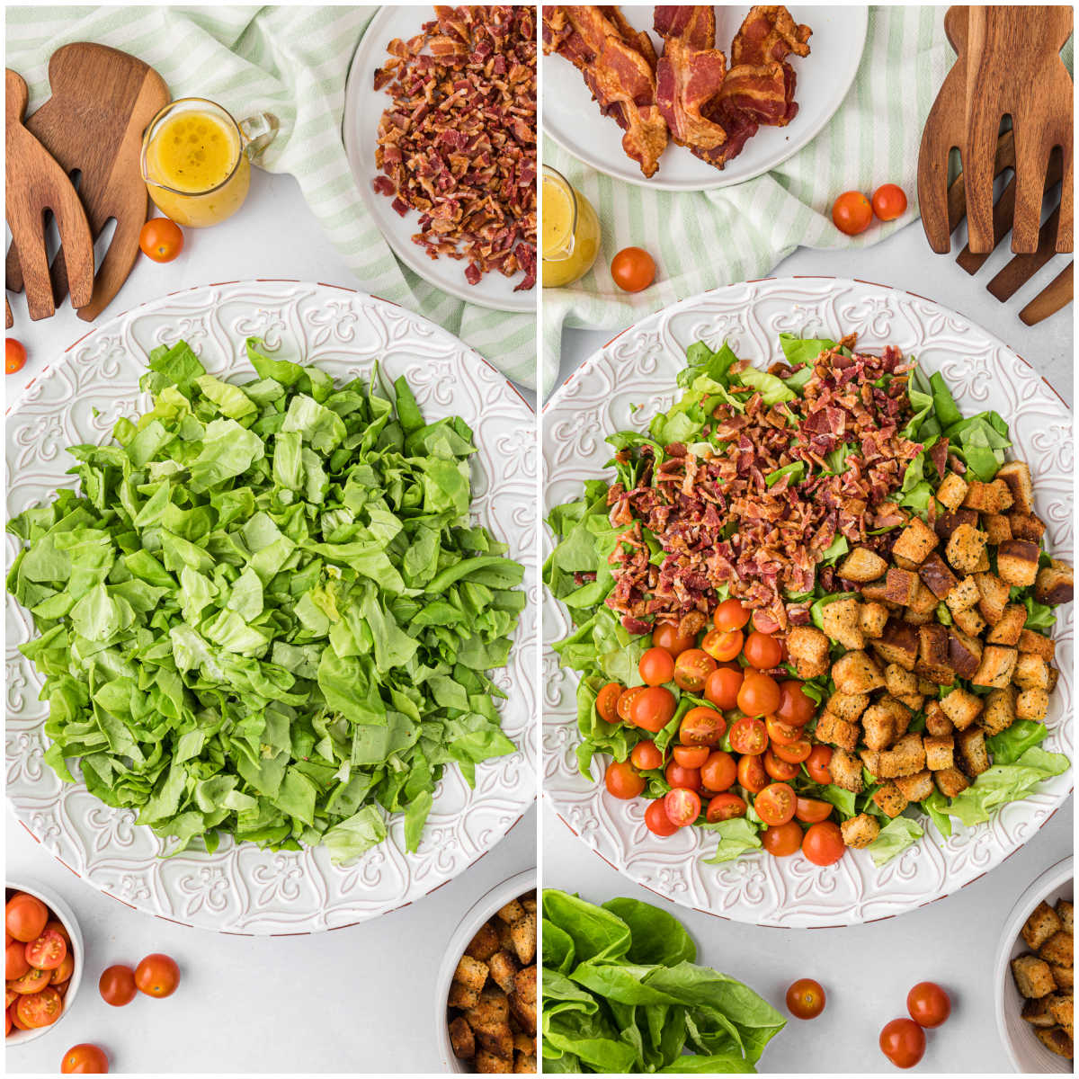 Steps to make BLT Salad.