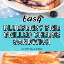 Blueberry Brie Grilled Cheese Pin image.