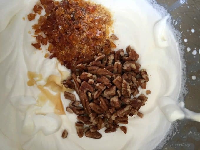 No-Churn Maple Pecan Ice Cream - Creamy, sweet with a little bit of crunch, you'll love the flavour the maple syrup adds to this ice cream recipe. 