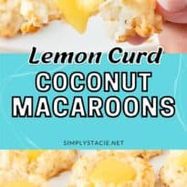 Lemon curd coconut macaroons collage pin.