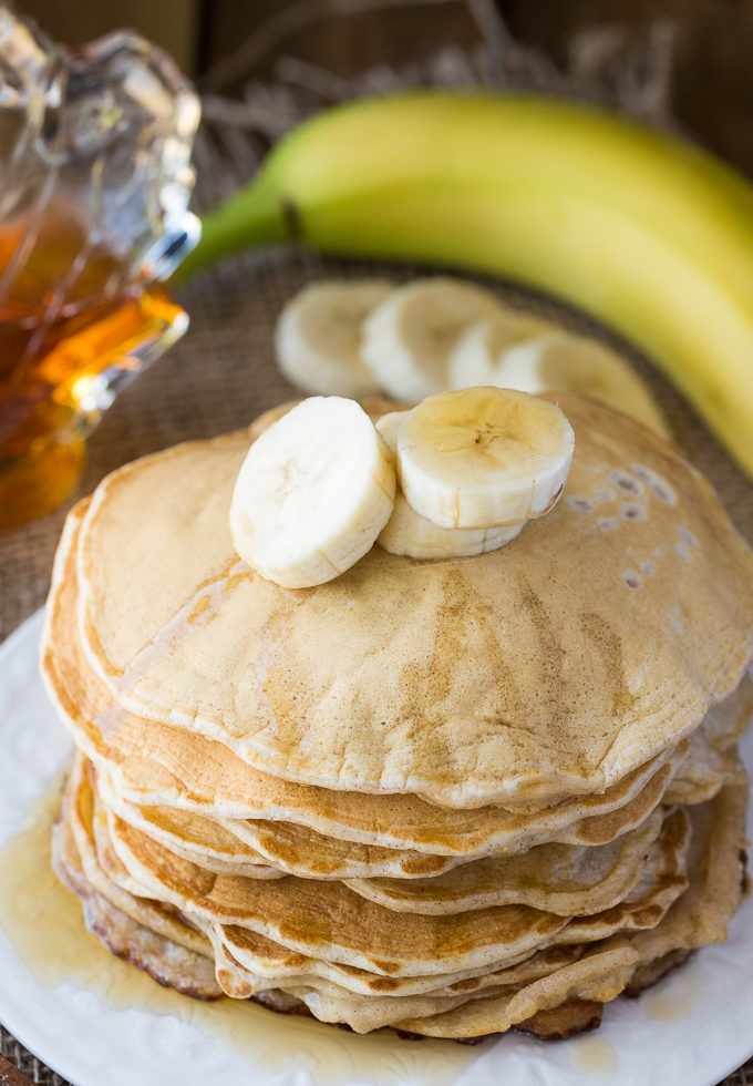 Cinnamon banana pancakes simply stacie