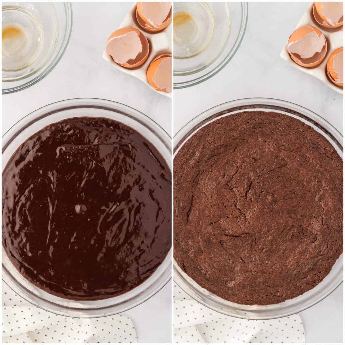Collage of baking the pie.